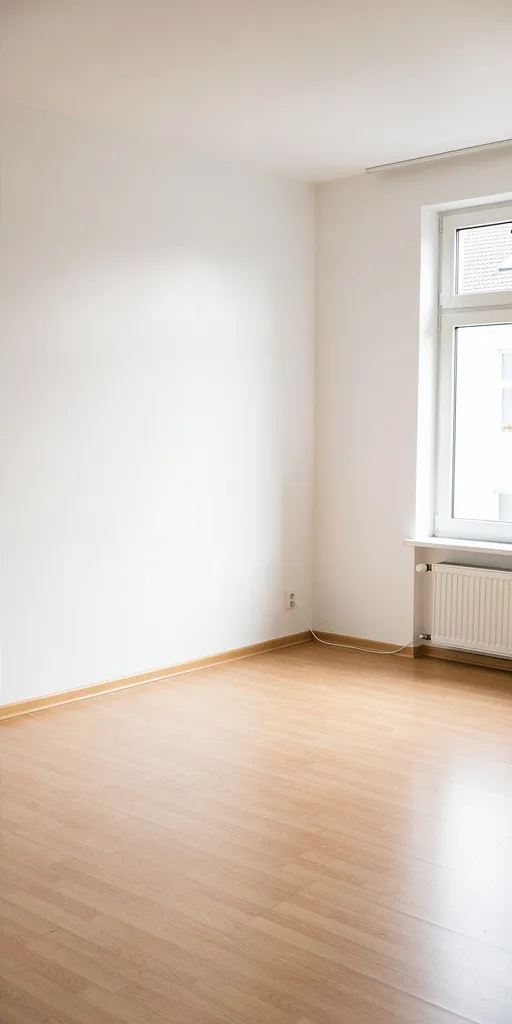 Yeni boyanmış, bembeyaz aydınlık salon — boya sonrası (temsili görsel)